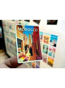 108pcs Scenery Poster Design Graffiti Stickers, Vintage Magazine Style Decorative Material For DIY Crafts, Decoration, Journaling, Photography Props Back To School