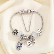 1pc Fashionable Charm Mermaid Tail Rainbow Cloud Feather Sun Moon Star Pendant Women's Everyday Summer Style Bracelet