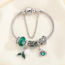 1pc Fashionable Charm Mermaid Tail Rainbow Cloud Feather Sun Moon Star Pendant Women's Everyday Summer Style Bracelet