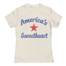 Social Collective Americas Sweetheart Star 4Th Of July Graphic Ladies Cotton T-Shirt - Màu be - Xem 1