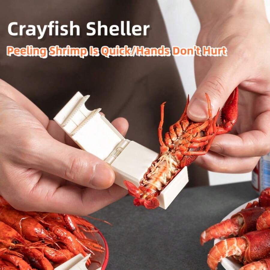 2Pcs Easy-To-Use Crawfish Peeler & Sheller - Crayfish Peeling Tool - Quick And Easy Shell Remover For Shrimp & Crawfish Tails - Portable, Lightweight Kitchen Gadget For Efficient Crayfish Prep Simplify Your Seafood Prep - White - View 1