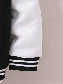 Tween Boys' Letter Embroidered Patchwork Campus Jacket