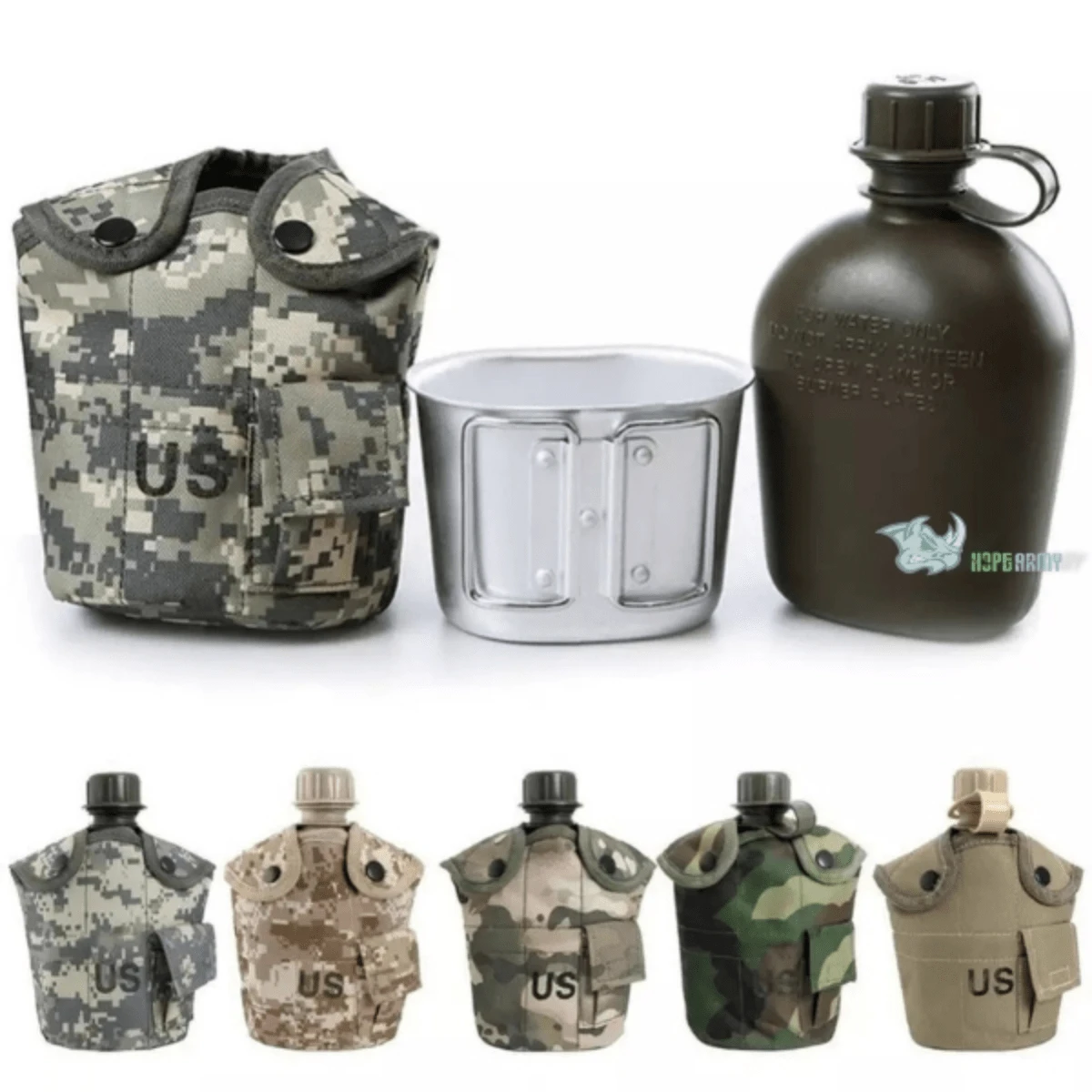 Cantimplora Militar Tactica Senderismo Pesca Paintball Agua LEODY