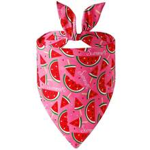 1 pieza Bandana ajustable de doble cara en forma de triángulo para mascotas, apta para perros medianos y pequeños, diseño de sandía, hueso y conejo, ideal para primavera y verano - Multicolor - Ver 10