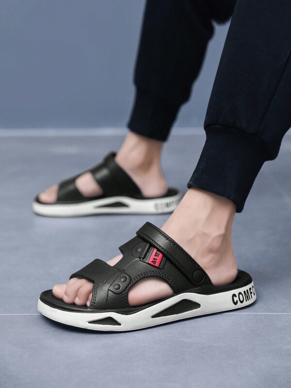 Men's Summer Sandals, Outdoor Beach Slippers, Open Toe, Breathable Flat Slip-Proof Dual-Purpose Lightweight Slippers