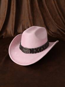 One【正装帽】男士正装帽金属牛头腰带项链正装帽直檐针织正装帽夏季户外旅行爵士帽女士渔夫帽情侣帽男女通用牛仔帽 - 彩色 - 查看 15