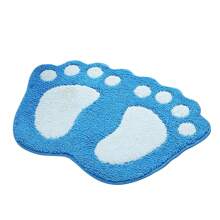 Non-Slip Cute Big Feet Carpet Bath Mat Absorbent Bathroom Rug Floor Mats Doormat Absorbent Kitchen Toilet Bathroom Rug Foot Carpet - Blue - View 2