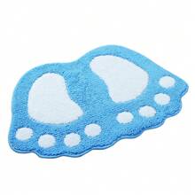 Non-Slip Cute Big Feet Carpet Bath Mat Absorbent Bathroom Rug Floor Mats Doormat Absorbent Kitchen Toilet Bathroom Rug Foot Carpet - Blue - View 1