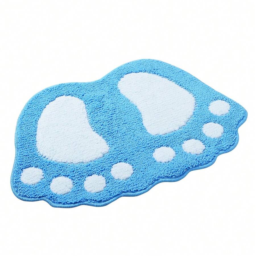 Non-Slip Cute Big Feet Carpet Bath Mat Absorbent Bathroom Rug Floor Mats Doormat Absorbent Kitchen Toilet Bathroom Rug Foot Carpet - Blue - View 1