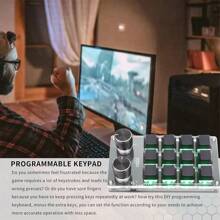 Romoral Custom Keyboard 12Keys 2 Knob RGB Keyboard  Gaming Hotswap Macro Programming Keyboard(Only Keyboard)-Black - 12-4 BT RGB Black - View 6