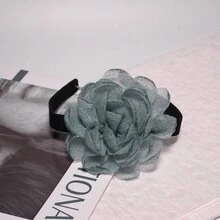 1入優雅的3D花裝飾女士頸圈，浪漫且可調節，適用於情人節、派對、表演和約會，是姐妹、朋友和節日的完美禮物 - 立體大花朵頸帶 - 查看 6