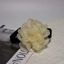 1入優雅的3D花裝飾女士頸圈，浪漫且可調節，適用於情人節、派對、表演和約會，是姐妹、朋友和節日的完美禮物 - 立體大花朵頸帶 - 查看 5