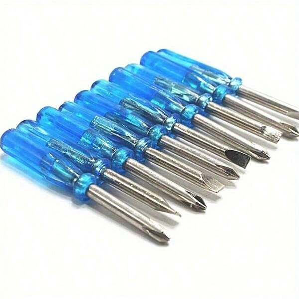 Juego de mini destornilladores azules de 2/10/20 piezas, herramienta de reparación de juguete de cruz de 2 mm, herramienta de reparación pequeña, herramienta de destornillador con mango de cristal, regalo de Halloween, Navidad, Día de Acción de Gracias