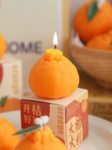 1入醜橙果香氣蠟燭，可愛的動物造型，適用於家居裝飾、派對、晚餐、放鬆/冥想、營造氛圍、節日禮物 - 橘色 - 查看 5
