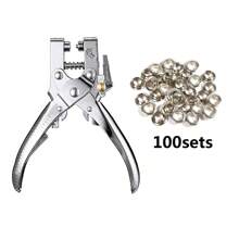 Upgraded Easy-To-Use Hole Punch Plier With 400pcs 3/16 Inch Metal Grommets, Diy Leather Belt Punch Tool With Grommet, Eyelet Plier Tool For Leather Belt, Paper, Card, Tag, Id Card, A4 File And Office Punching And Binding Tool
