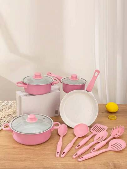 Juego De Ollas Con Tapa Y Sartenes Antiadherentes 13 Piezas