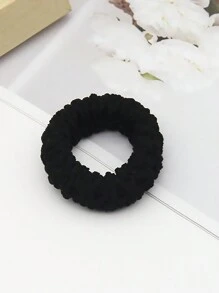 6pcs Women's Minimalist Black Large High Elasticity Printed Hair Tie For Daily Use Casual - Black - View 8