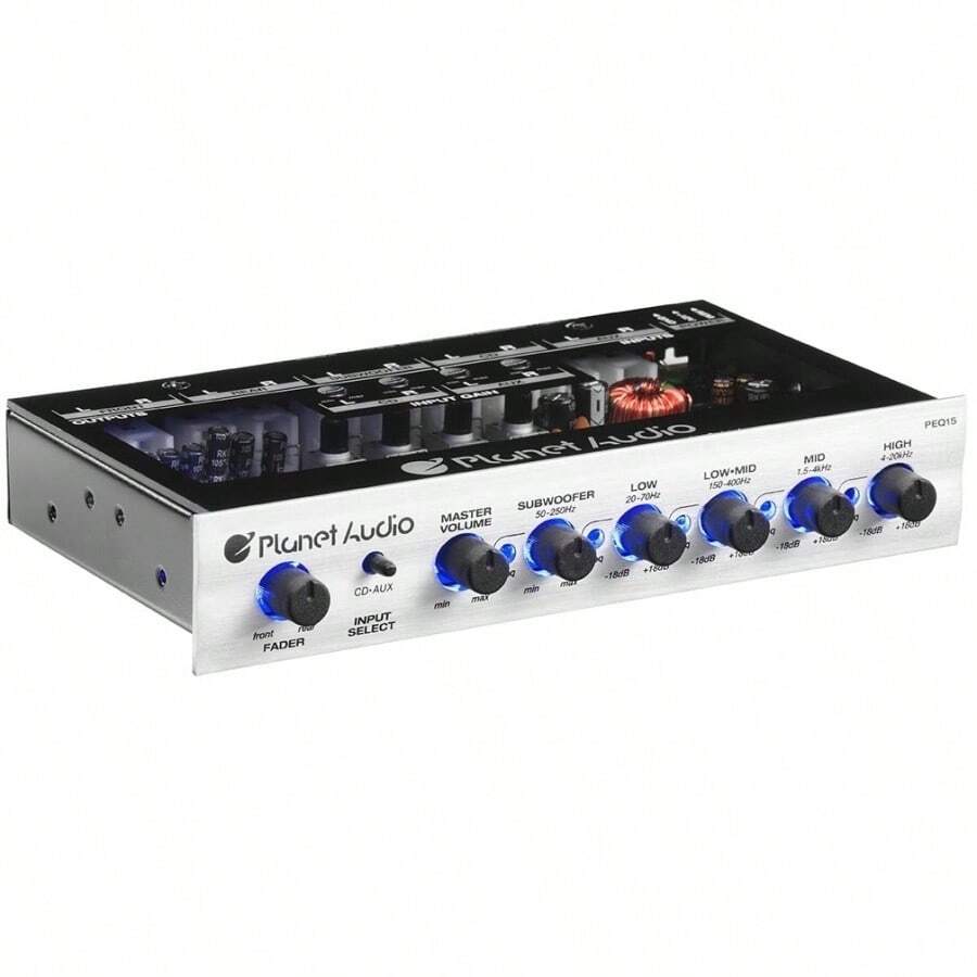 Audio PEQ15 5 Band Car Audio Equalizer PreAmp With Adjustable