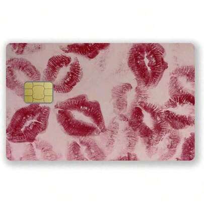 4pcs Lip Print Chip Credit Card Sticker Ultra-Thin Waterproof And Wrinkle Resistant Removable Vinyl Decal Debit Card Skin Cover Back To School,Back To School,School Supplies