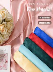 1pc Royal Blue DIY Solid Satin Fabric For Wedding Dress, Party Dress, Gift Wrapping, Table Runner, Outdoor