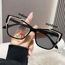 Fashionable Colorful Cat-Eye Fashion Glasses With A Unique Design That Changes With Light, Suitable For Bare-Faced Decoration, College Style, Streetwear, And Casual Outings. Beach Accessories For Women Glasses Shades Basics Fall Winter Women Outfits Clothes Business Casual Gifts Leopard For Summer Beach Vacation,Outdoor,Travel