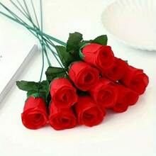 20 件人造玫瑰/丝绸花/仿花，适用于客厅装饰、婚礼配饰、情人节礼物（不含花瓶）、情人节、礼物 - 粉色 - 查看 6