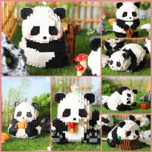 (Some Components Are Random)Panda Themed Puzzle Blocks: Fun And Whimsical Office Decor,Cute And Calming Desk Toy,A Playful And Cute Stress-Relieving Toy - Black and White - View 2