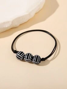 1入組聚酯纖維編織珠寶手鍊，配有足球，網球和籃球吊墜，運動主題女士手鍊 - 彩色 - 查看 14