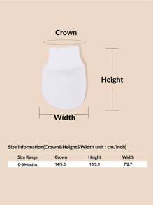 6 Pairs Of All-White Infant Anti-Scratch Mittens, Newborn Protective Gloves For Daily Wear - White - View 5