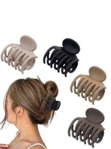 3 Stück Haarklammern mit doppelter Zahnreihe für dünnes Haar, 4,1 cm (ca. 1,6 Zoll) mittlere Größe, matte rutschfeste Kurzhaar-Accessoires für Frauen und Mädchen, Lässig Hair Jaw Clip, Haarklammern, Haarklemmen, Haarfänger-Clip, Schulsachen, College