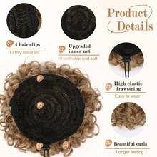 Extensión de moño desordenado corto de cola de caballo rizada con cordón elástico para cabello suelto para mujeres con cabello fino, moño de cabello de fibra sintética de alta temperatura