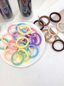 20pcs Seamless Hair Ties In A Jar, High Elasticity And Non-Damaging, Hair Accessories For Daily Wear, Fresh And Sweet Style