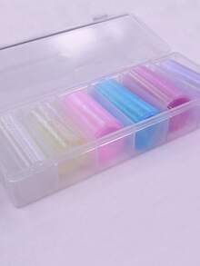 6pcs Nail Stickers, Holographic Gradient Lace, Honeycomb, Grid Fiber Pattern Full Nail Art Decals, DIY Nail Accessories Suitable For Women And Girls