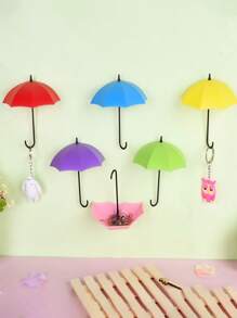 3pcs Umbrella Shaped Adhesive Hooks, Suitable For Organizing Various Small Items In Kitchen And Bathroom