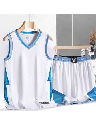 Freund-Stil Herren Basketball Anzug zum Schnelltrock-nen, Kurzarm Trikot und Shorts, atmungsaktiv und schweißabsorbierend, bequemes Sportset, geeignet für Fußball, Laufen und Training