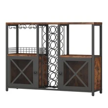 Mini Bars For Home, Wooden Coffee Bar Cabinet, Modern Liquor Cabinet For Liquor And Glasses, Farmhouse Buffet Wine Bar Cabinet With Storage Sideboard For Home Kitchen Dining Room