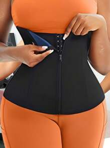 2Pcs Adjustable Waist Trainer Corset For Women - 3-Row Hook Tummy Control, Sweat Belt Body Shaper For Weight Loss And Workout