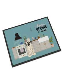 Carolines Treasures CK7720MAT 18 X 27 In. White Mastiff Brindle Kitchen Scene Indoor Or Outdoor Mat - trắng - Xem 1