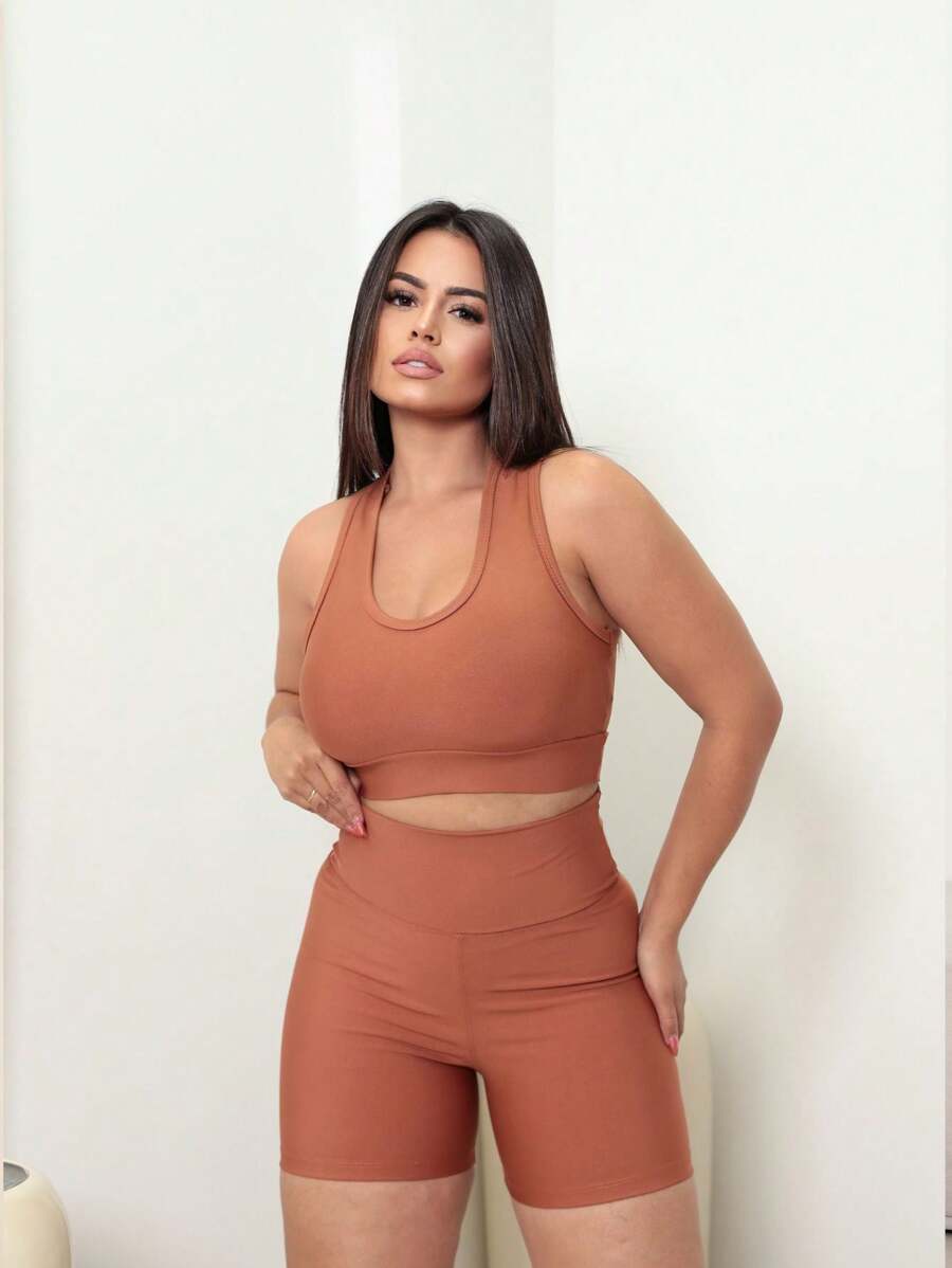 Women Sports Sets - Mocha Brown - View 1