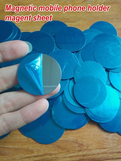 10 piezas Accesorios de soporte para teléfono de coche ultradelgados con placa de metal redonda magnética y adhesivo en la parte posterior