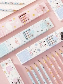 12 piezas Lápices de dibujo de Capibara de dibujos animados lindos, lápices de escritura para estudiantes, recompensas de papelería, apropiados para estudiantes para escribir, dibujar, bosquejar, útiles escolares, coloridos y adorables - capibara - Ver 2