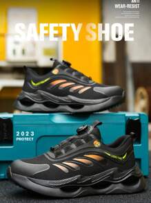 Breathable Lace-Free Anti-Smash And Anti-Stabbing Work Shoes - Orange - View 9