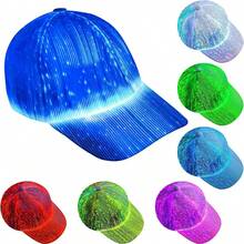 1入組RGB LED發光帽，7色光纖閃亮棒球帽，USB可充電，帶11種燈光模式，適用於日常穿戴、派對裝飾、禮品、節日用品、時尚酷物 - 發光帽子 - 查看 3