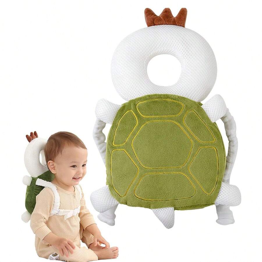 Bebé 1 pieza Almohada de tortuga Antigolpes Protector Cabeza Acolchadas - Verde militar - Ver 1