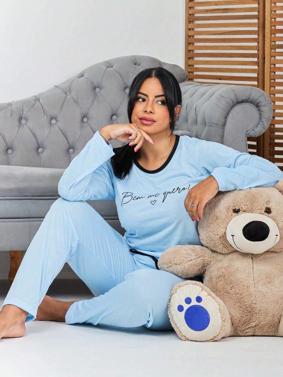 Women Pajama Sets - Màu xanh nhạt - Xem 1