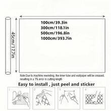 LFASCU 1卷x10M灰色PVC木紋自粘壁紙，可拆卸且易於安裝貼紙，適用於廚房櫥櫃台面、桌面、家具翻新和家居牆壁裝飾。DIY、防水、耐油且易於清潔。剝離並黏貼，尺寸：17.7英寸x 393.7英寸 - 米色 - 查看 3