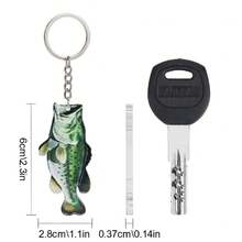Acrylic Bass Fish Fishing Hobby Keychain, Multifunctional Keyring Decoration Gift For Men - Army Green - View 3
