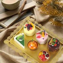 9入組金色蛋糕盤甜點桌展示套裝，包括三層蛋糕盤、蛋糕盤、杯子蛋糕展示架/塔和甜點展示架，適合婚禮、派對、生日和周年慶等場合的完美展示裝飾 - 彩色 - 查看 4