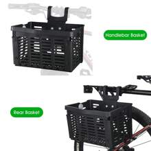 1個WEST BIKING折疊自行車籃，快速拆卸單車前後架籃，手提購物籃，自行車配件 - 黑色 - 查看 7