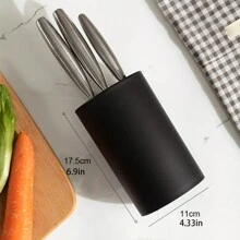 1入組多功能塑料刀具收納架，先進的西式刀塊，黑色 - 黑色 - 查看 2